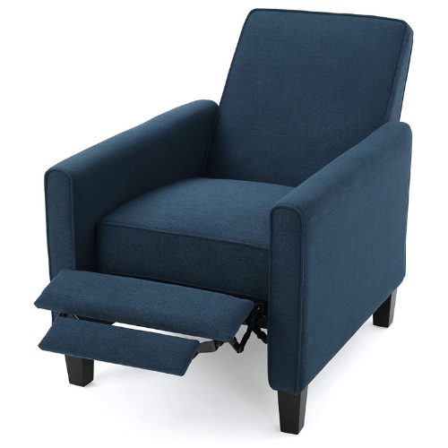 Jeffrey Dark Blue Fabric Recliner Club Chair