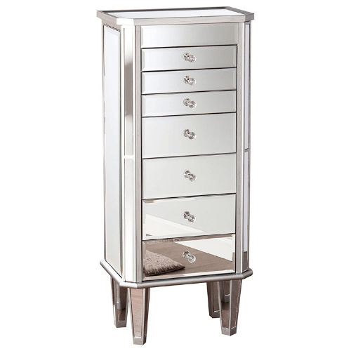 silver mirrored dresser
