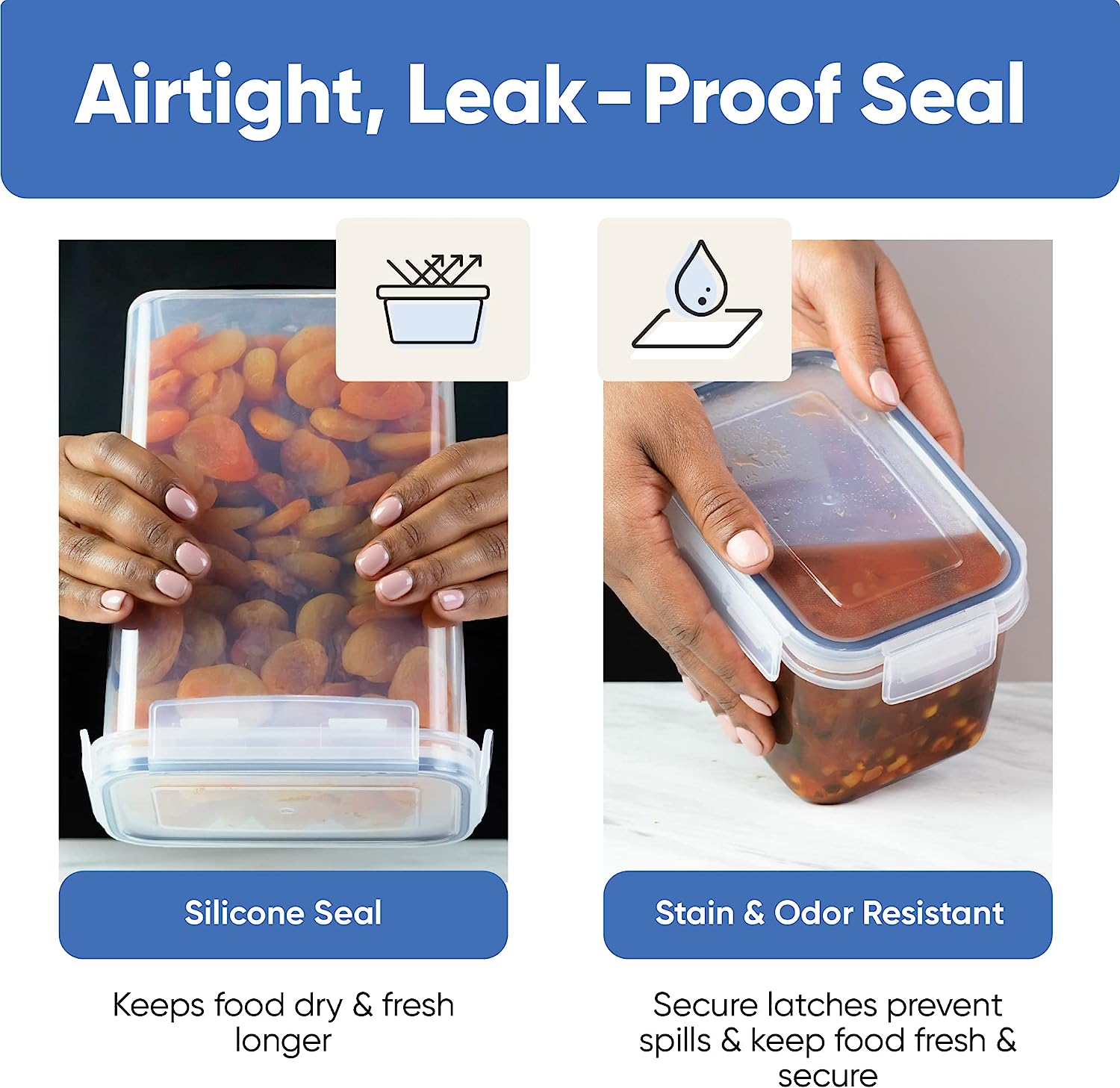 Airtight Food Storage Container Set leak proof seal