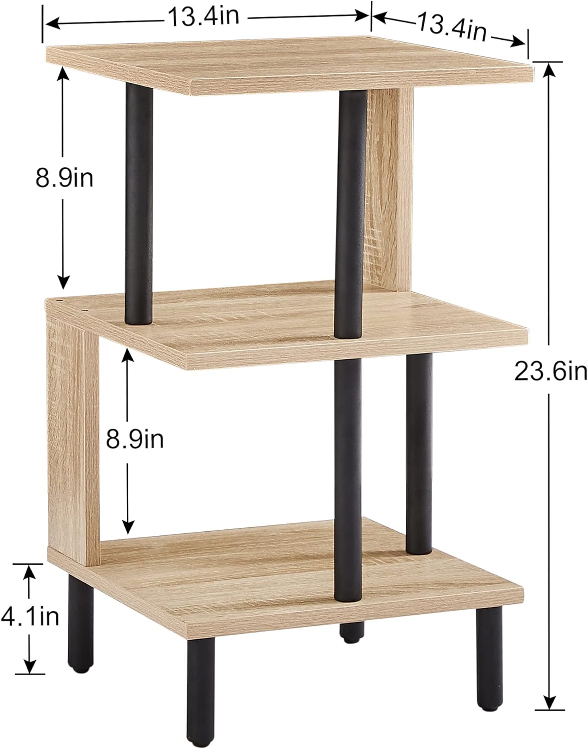 Vecelo S Shaped End Table dimensions