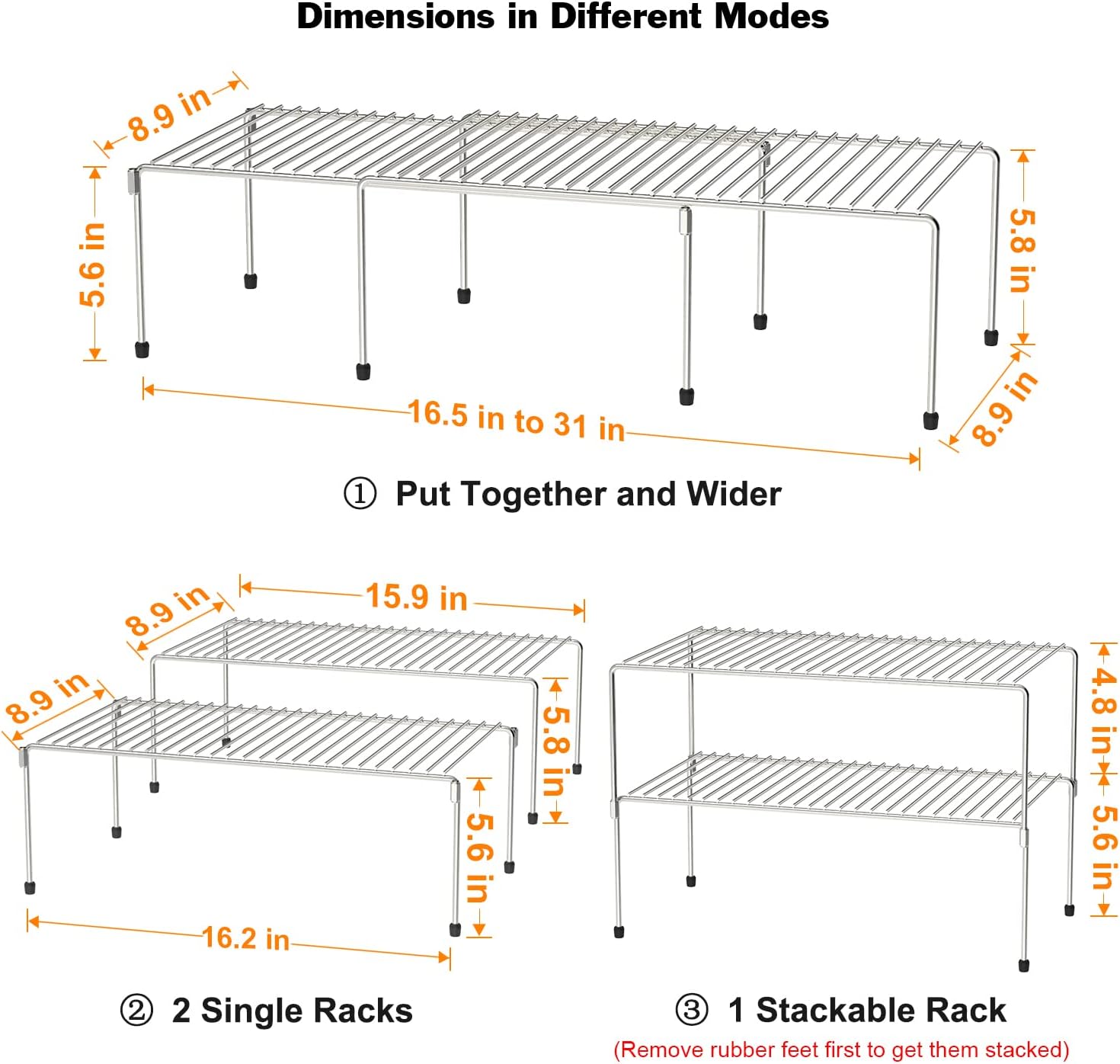 WOSOVO storage rack dimensions