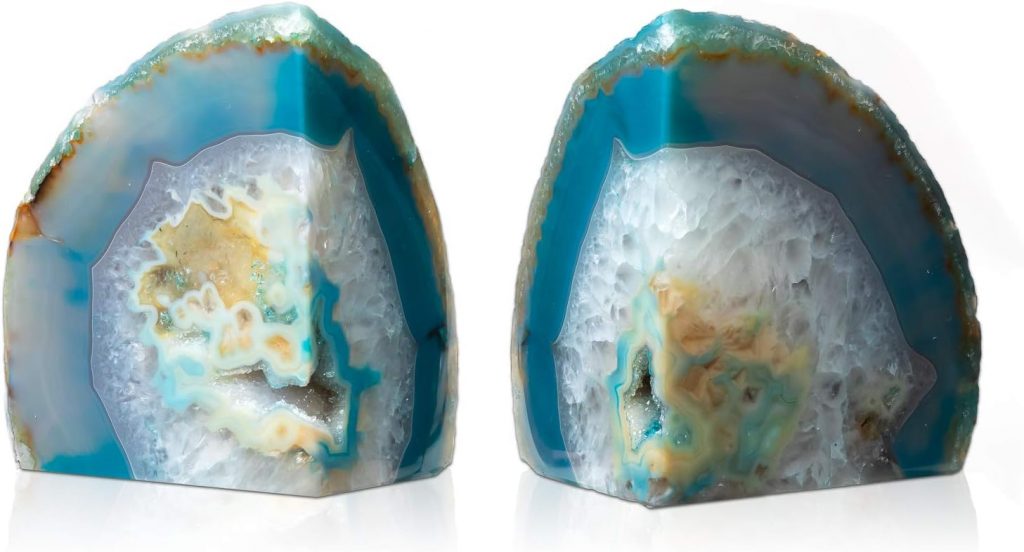 Teal Agate Book ends