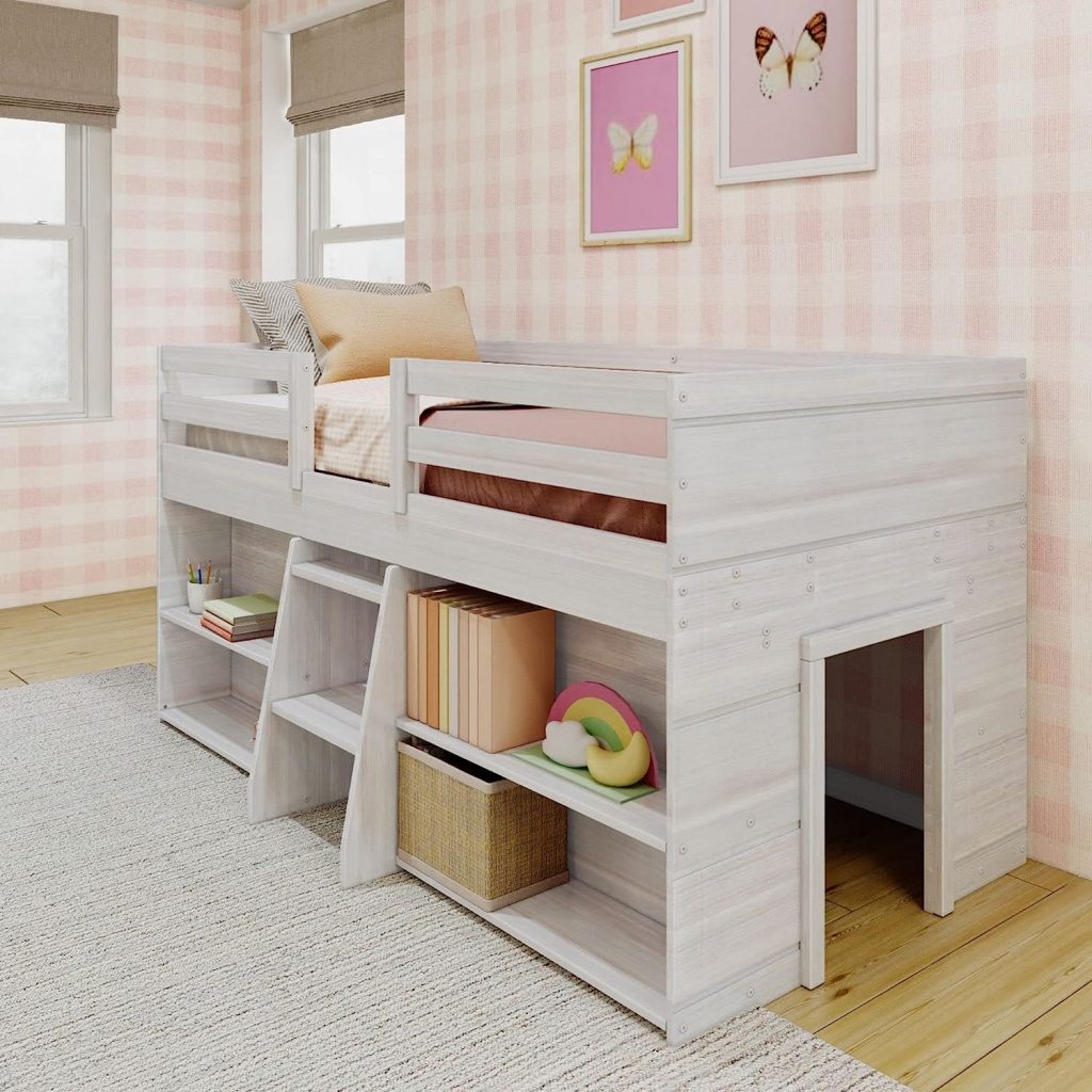 Max & Lily Modern Farmhouse Low Loft Bed