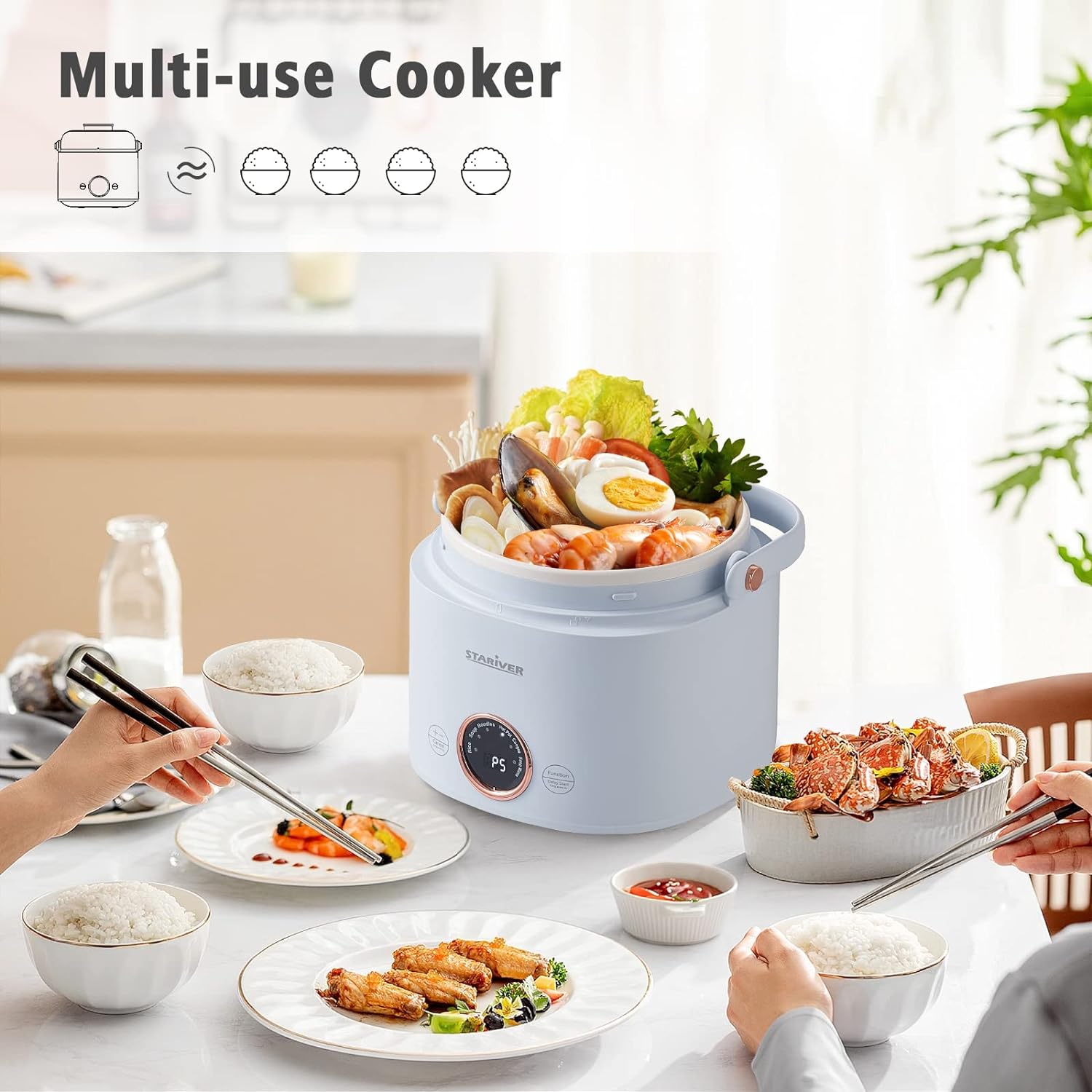 Stariver Rice Cooker with food