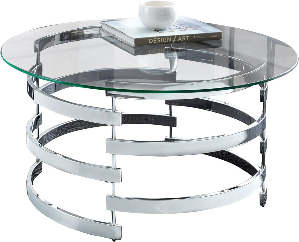 Steve Silver Round Glass Coffee Table