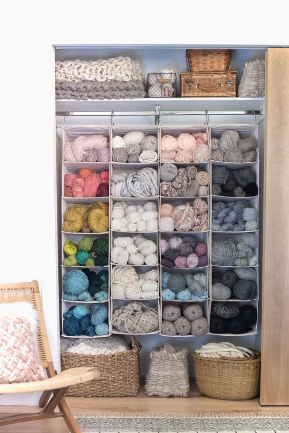 yarn in closet