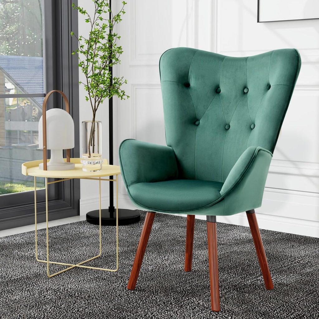 green velvet accent chair