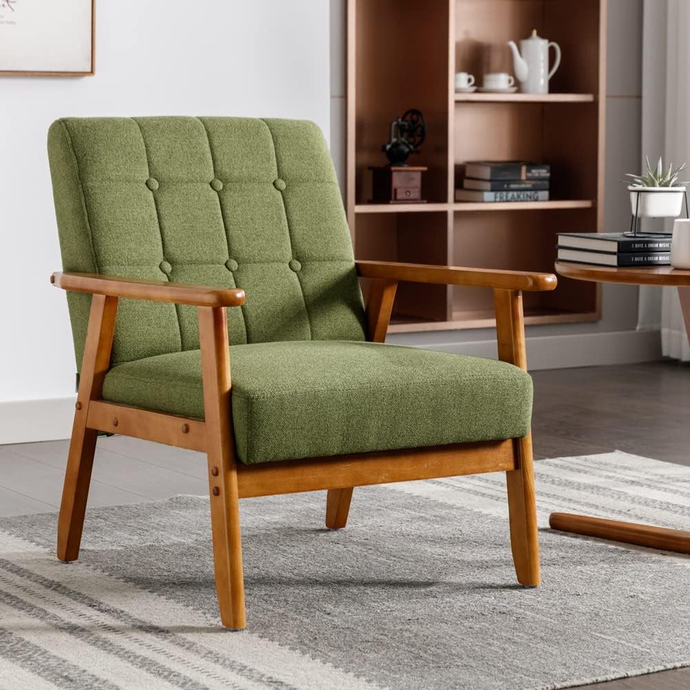 mid century green armchair