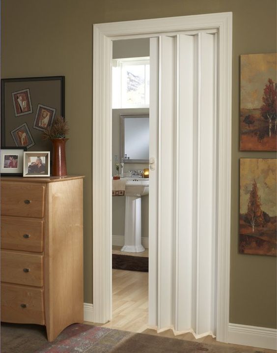 folding door door small barhroom
