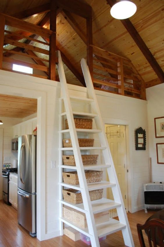 space saving tiny house stairs