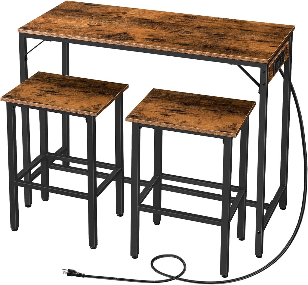 Bar Table Set with Power Outlet