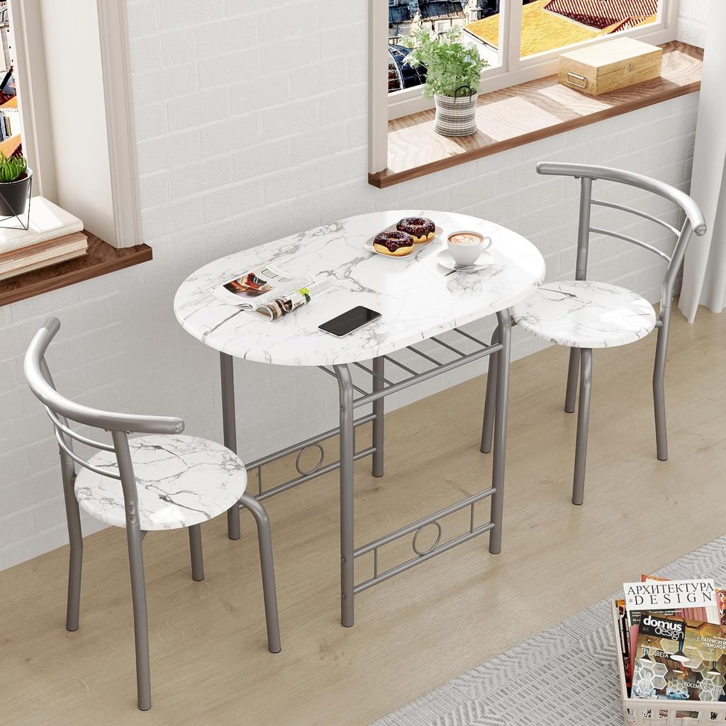 3-Piece Round Table & Chair Set