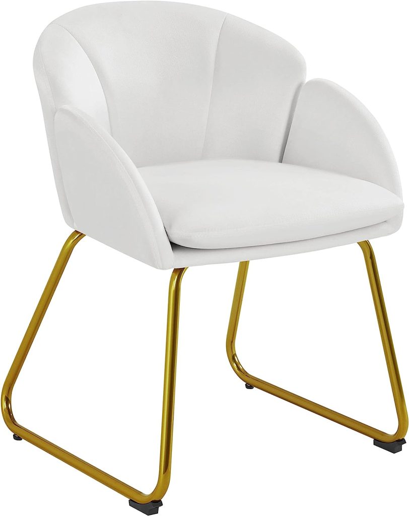Modern White Velvet Armchair