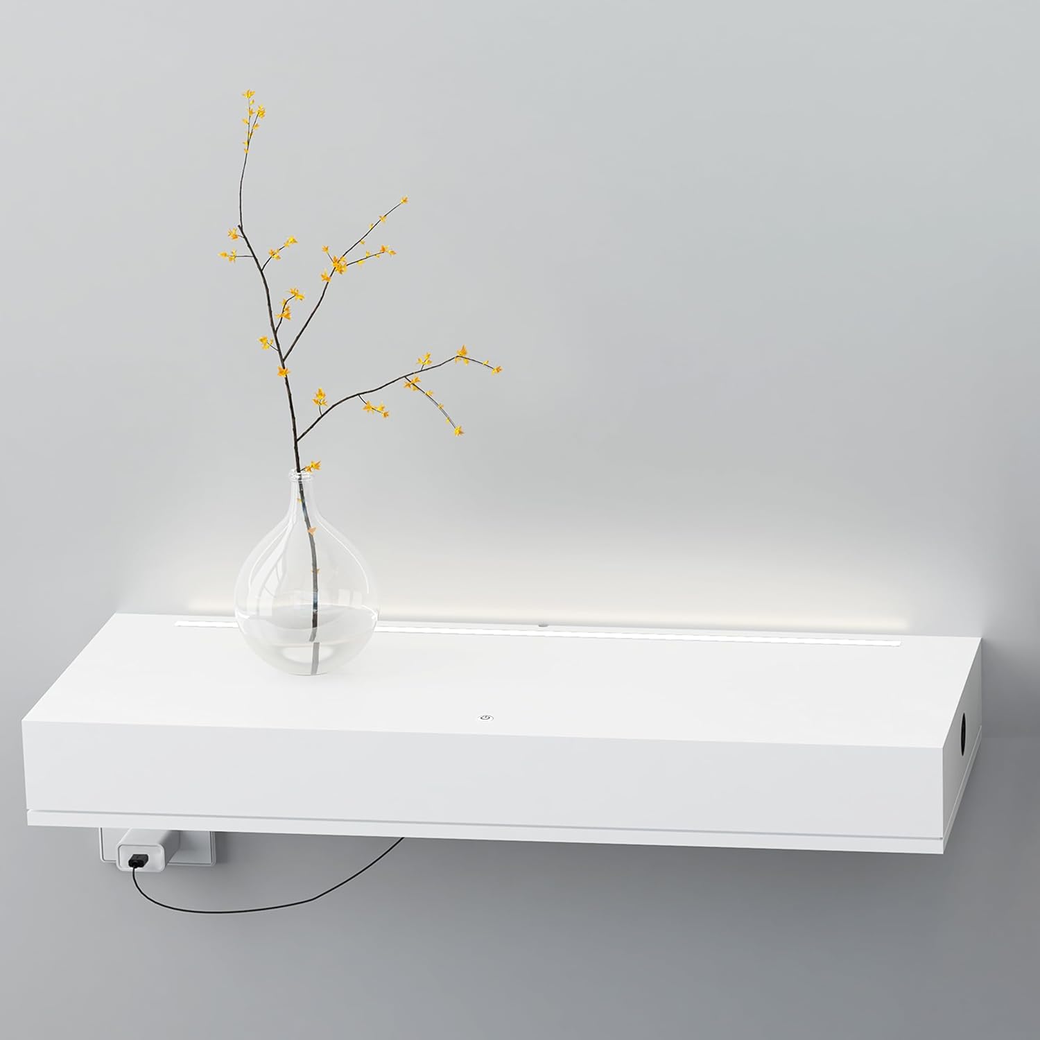 CANCHIC Thick Floating Shelves with Light