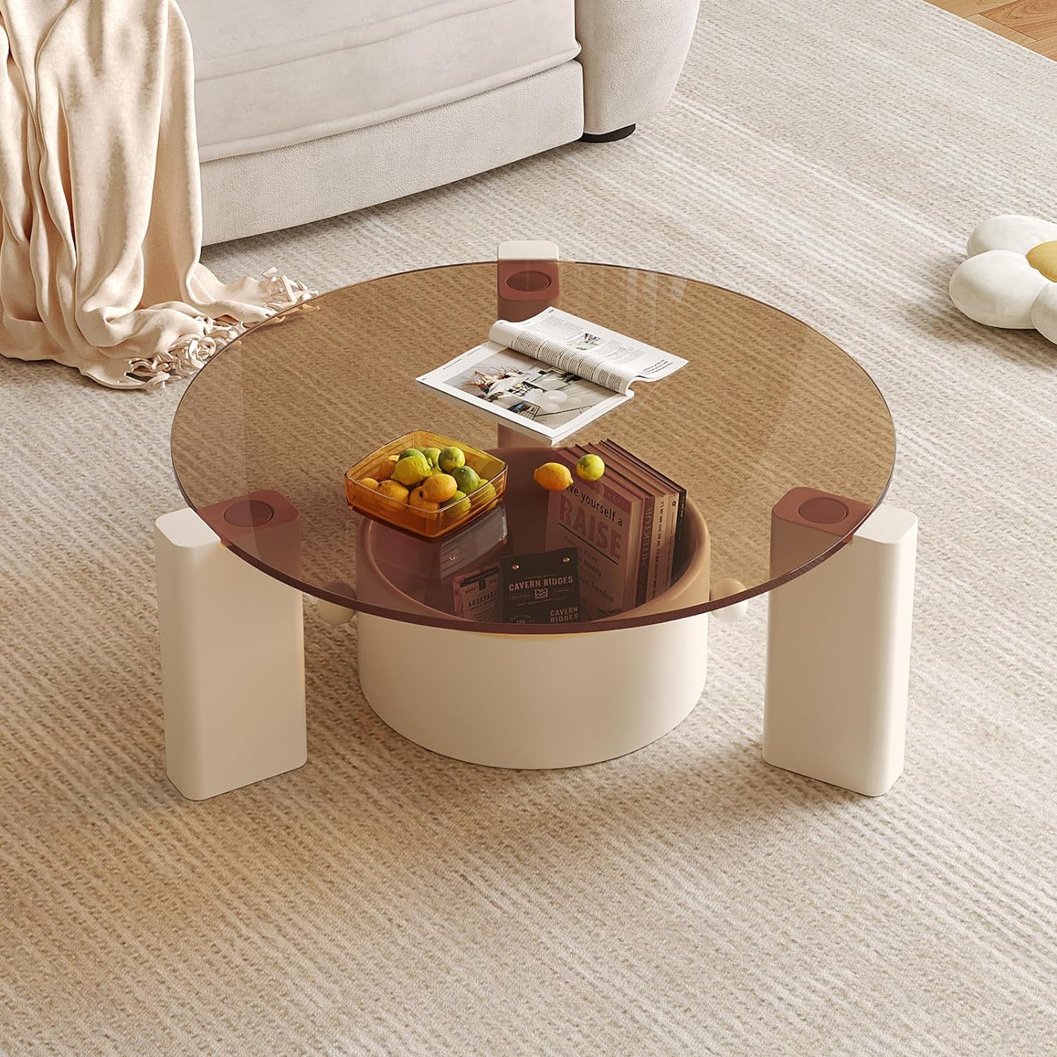 Brown Round Coffee Table