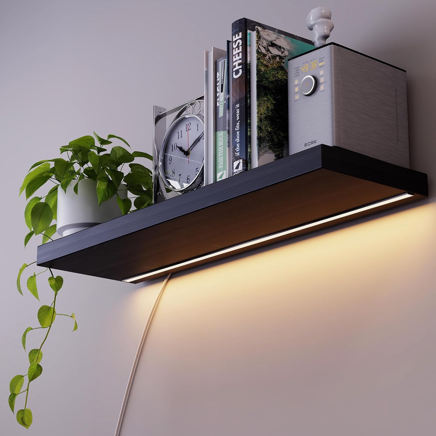 LUPWNEKA Black Walnut Floating Shelves
