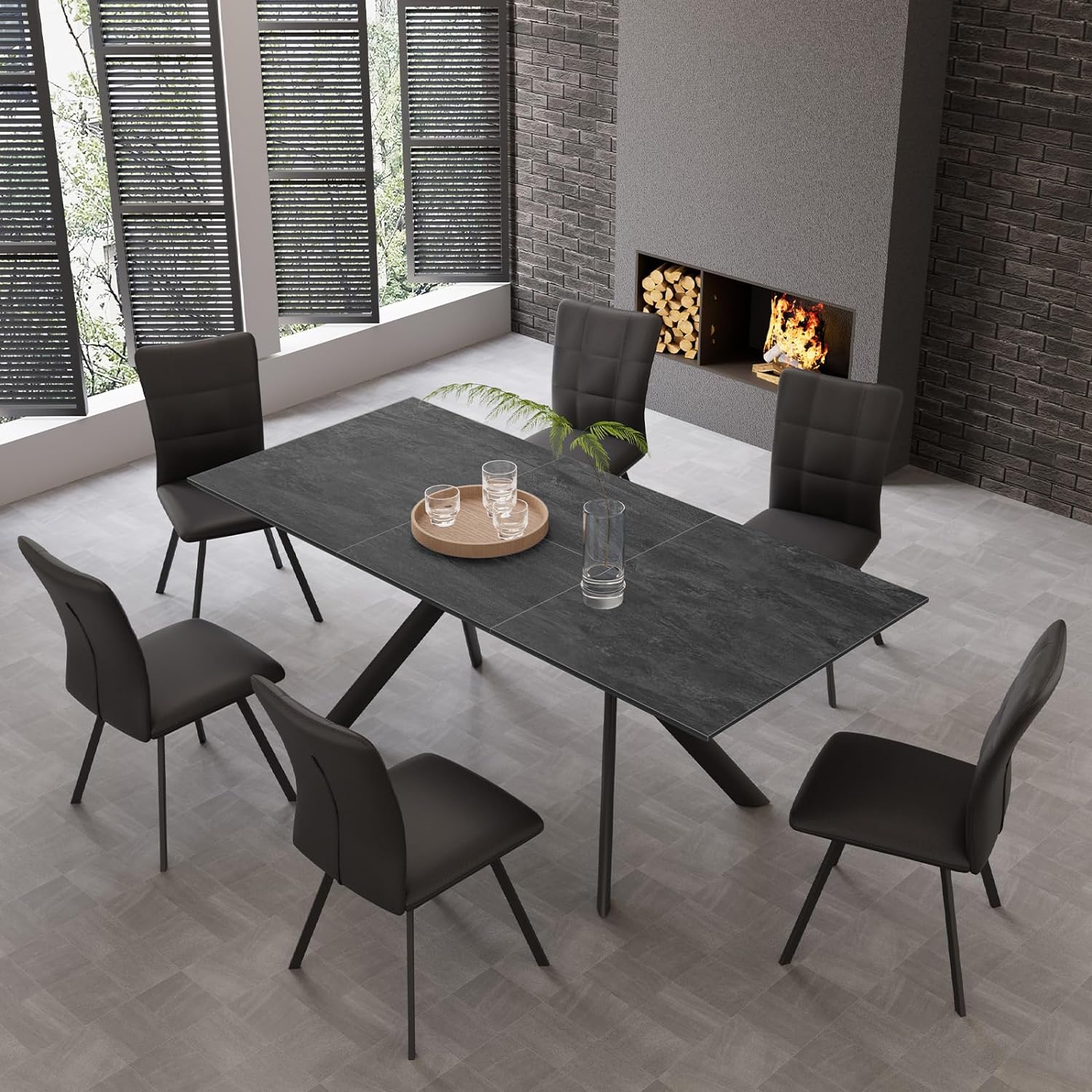 Extendable Dining Table Set