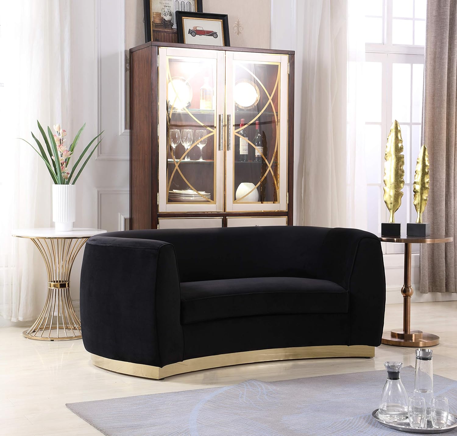 Meridian Furniture Julian Collection Curved Loveseat