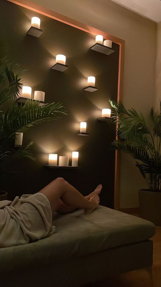 candles in massage room