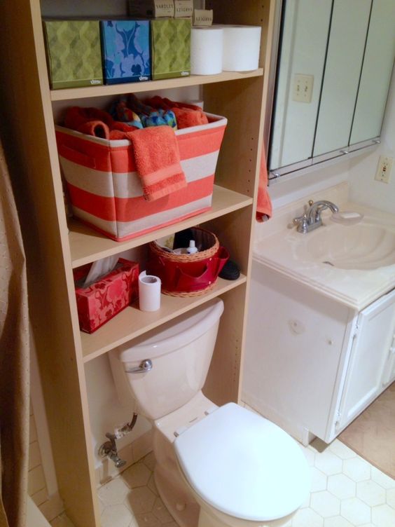 old cabinet over toilet