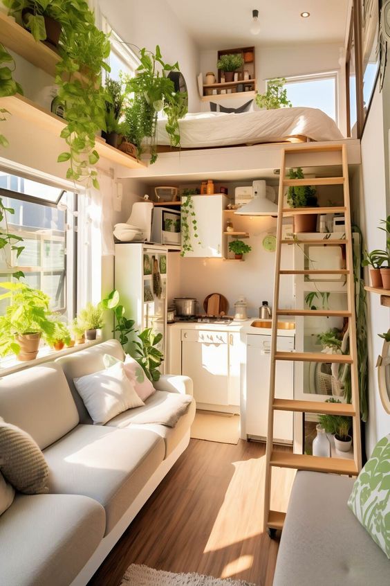 Bohemian tiny house interior