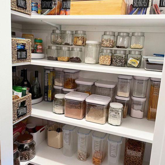 Clear Containers corner pantry