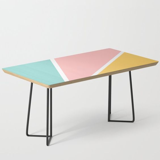 Color Blocking painted coffee table