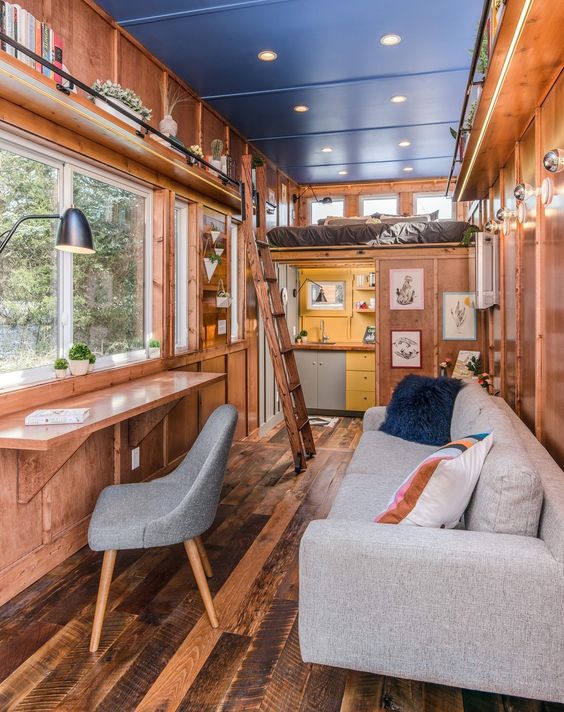 artistic tiny home interior