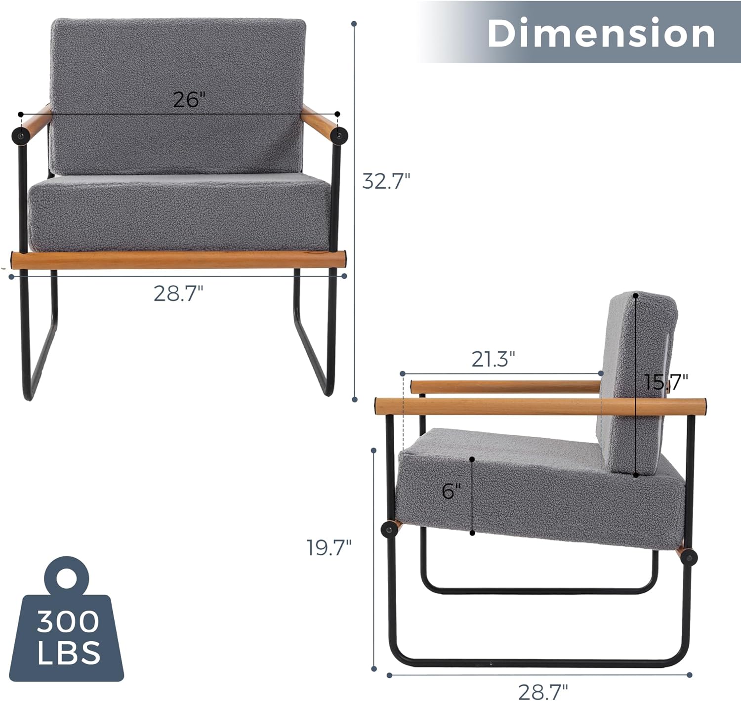 MAXYOYO Minimalist Armchair dimensions