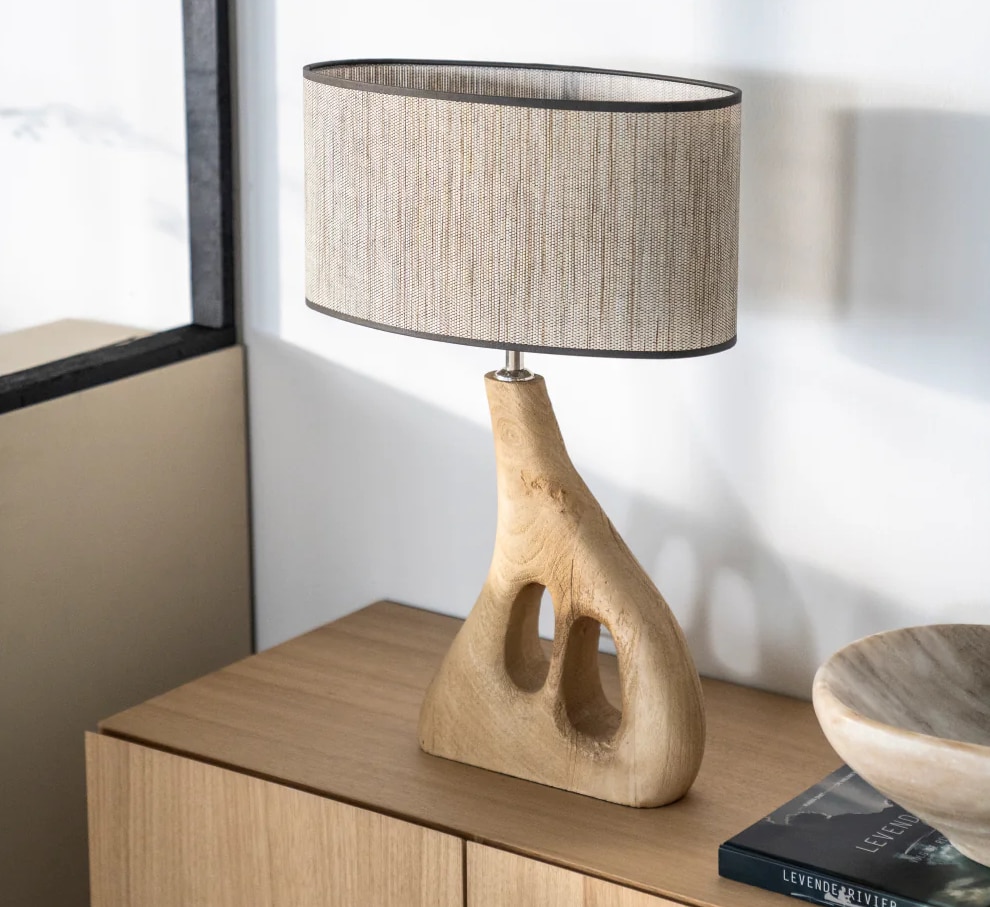 Natural Organic-Shaped Base Table Lamp | By-Boo Shiboo