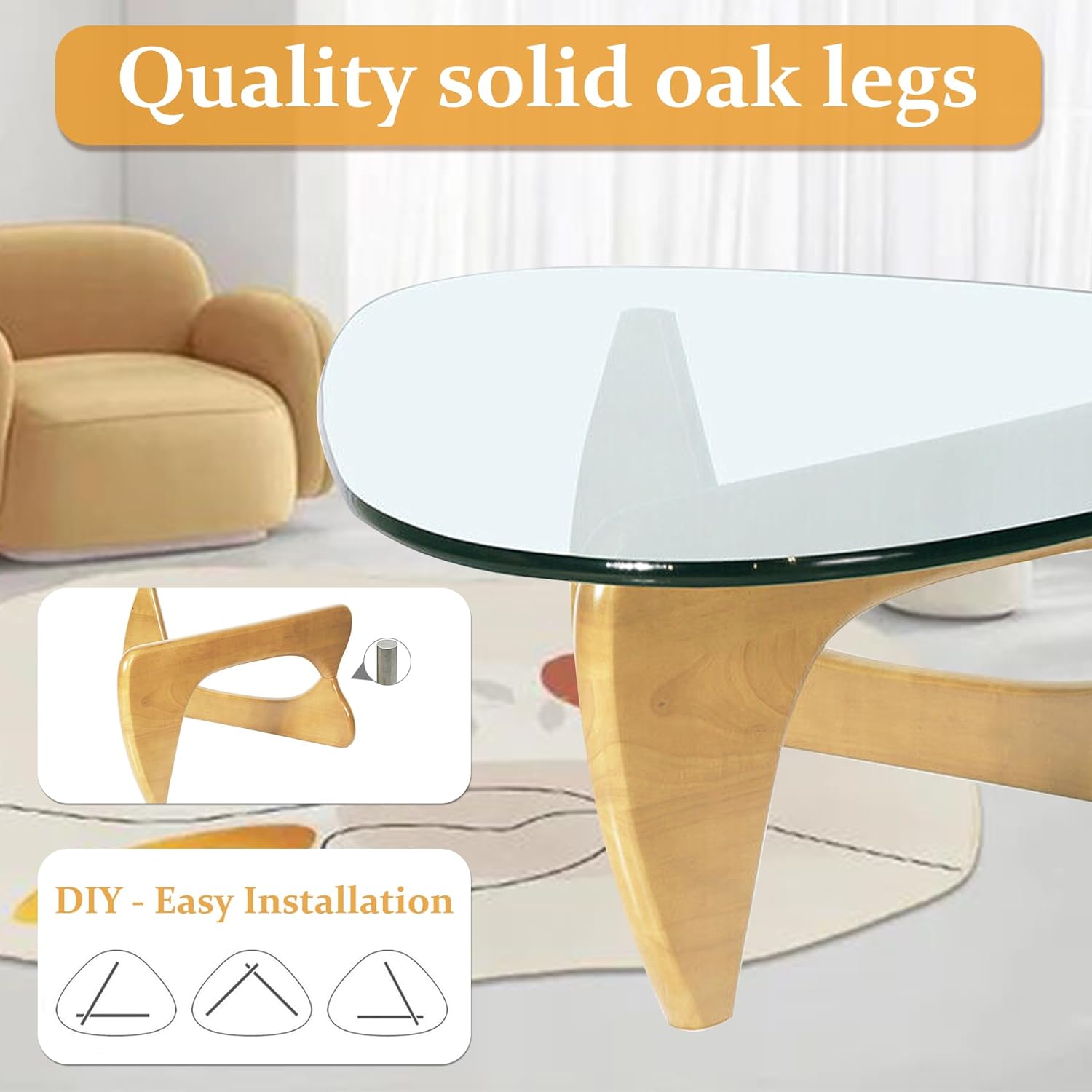PRITIY Abstract Coffee Table easy installation