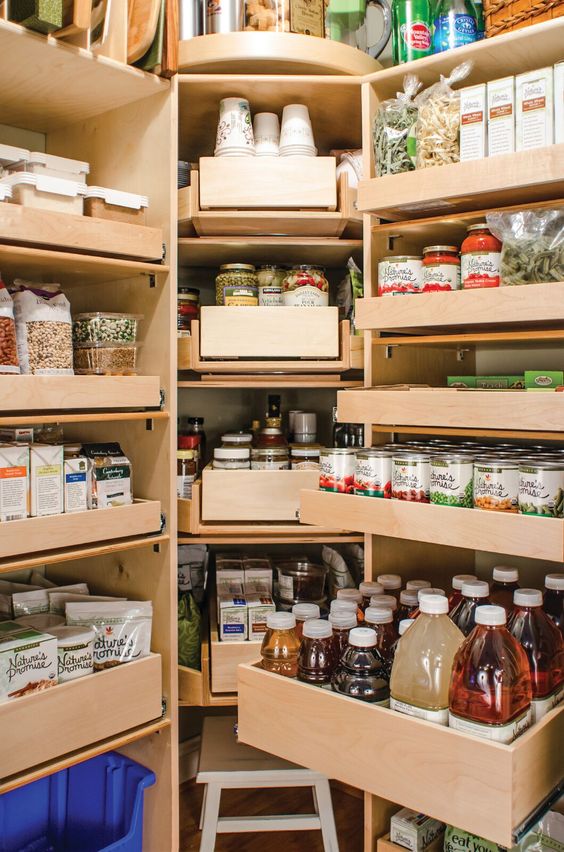 corner pantry pull out shelves