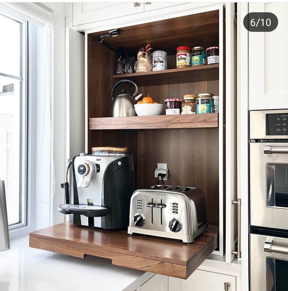 fold-down shelf corner kitchen