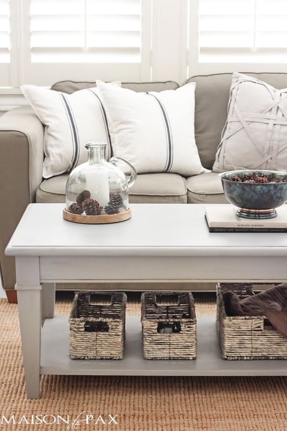 gray Chalk Painted Coffee Table