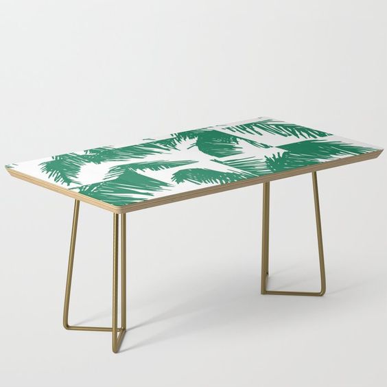 leaf pattern painted coffee table
