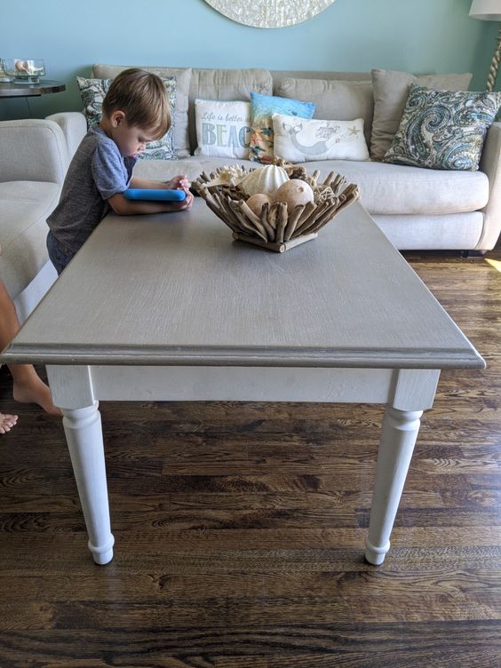 two toned Chalk Painted Coffee Table