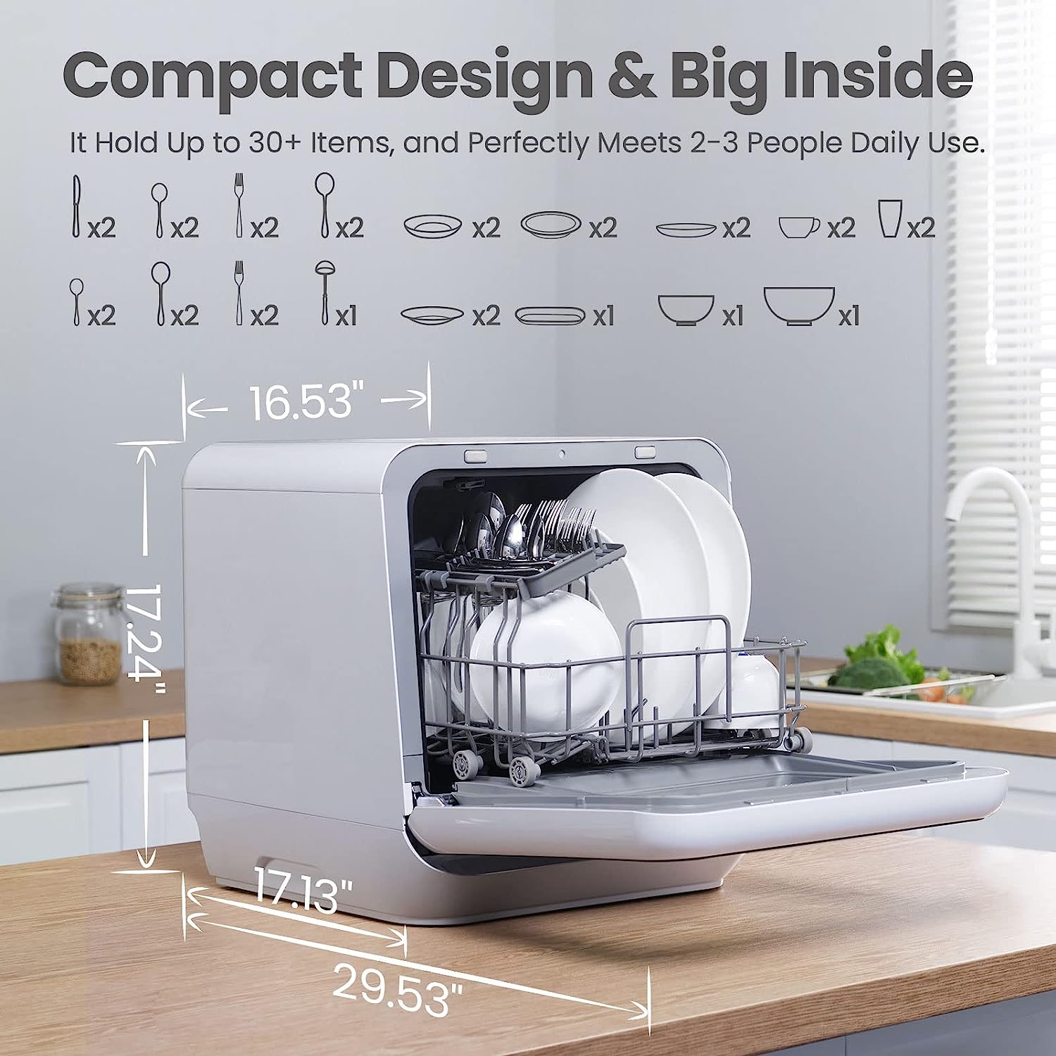 COMFEE Portable Mini Dishwasher dimensions