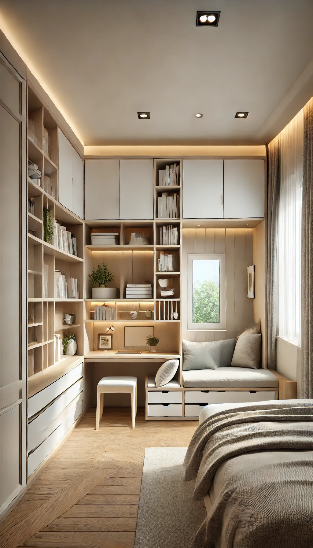 Custom Built-Ins in a small bedroom
