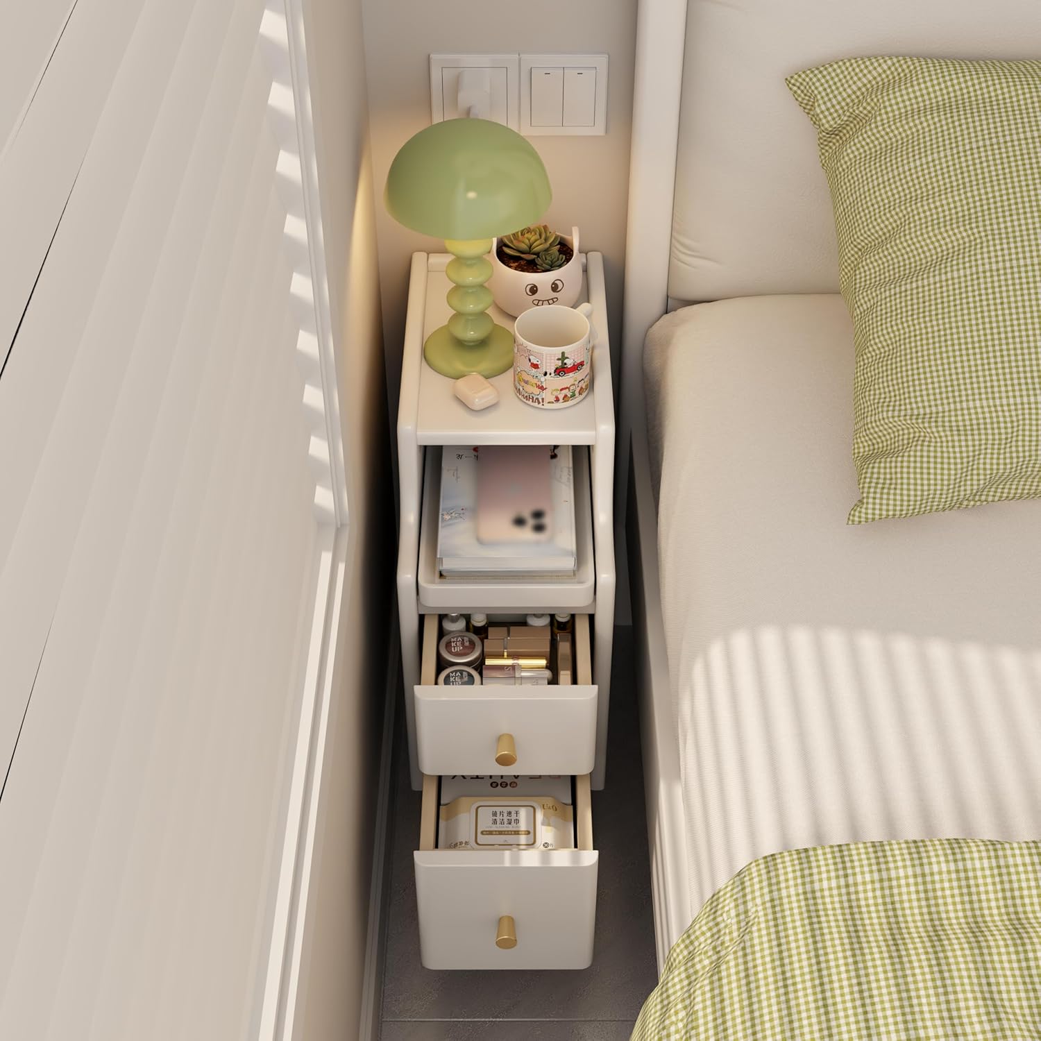 Kaslandi Small Narrow Nightstand