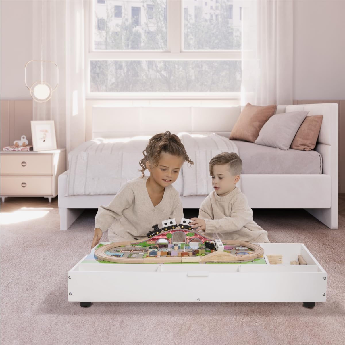 Rollaway Play Table and Toy Organizer