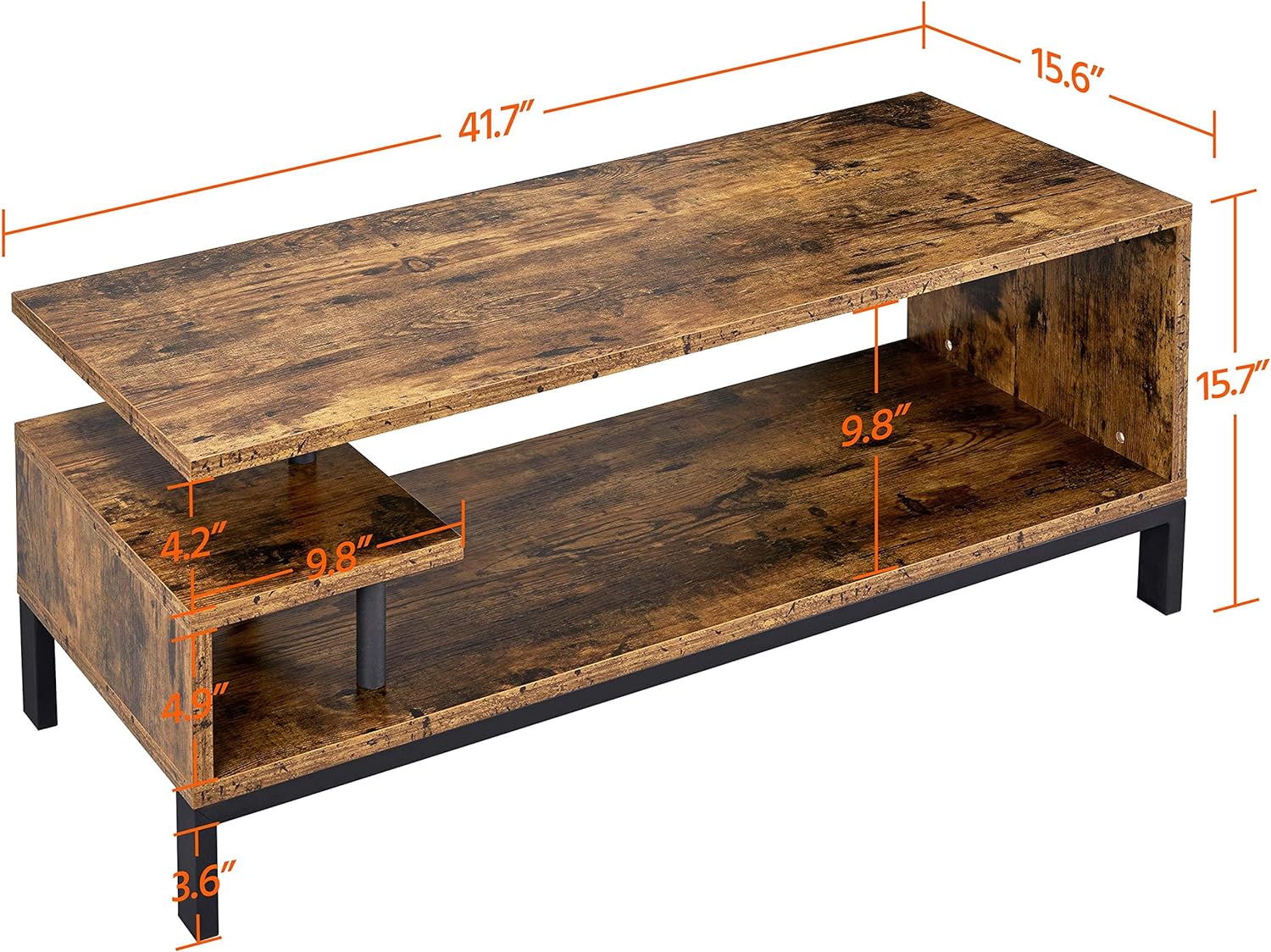 Yaheetech Rustic TV Stand dimensions