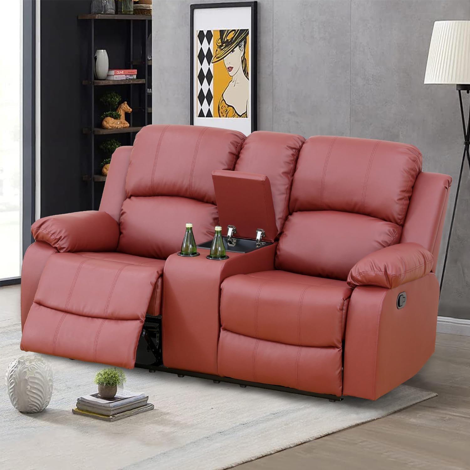SIENWIEY Leather Reclining Loveseat