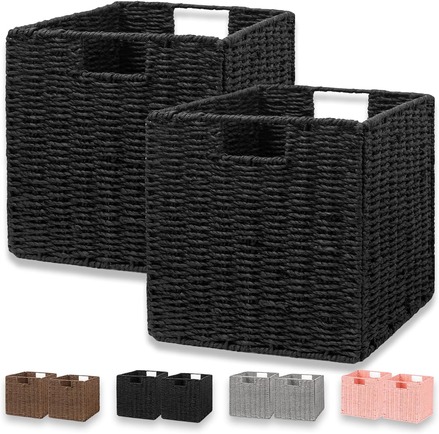 Vagusicc black square storage baskets