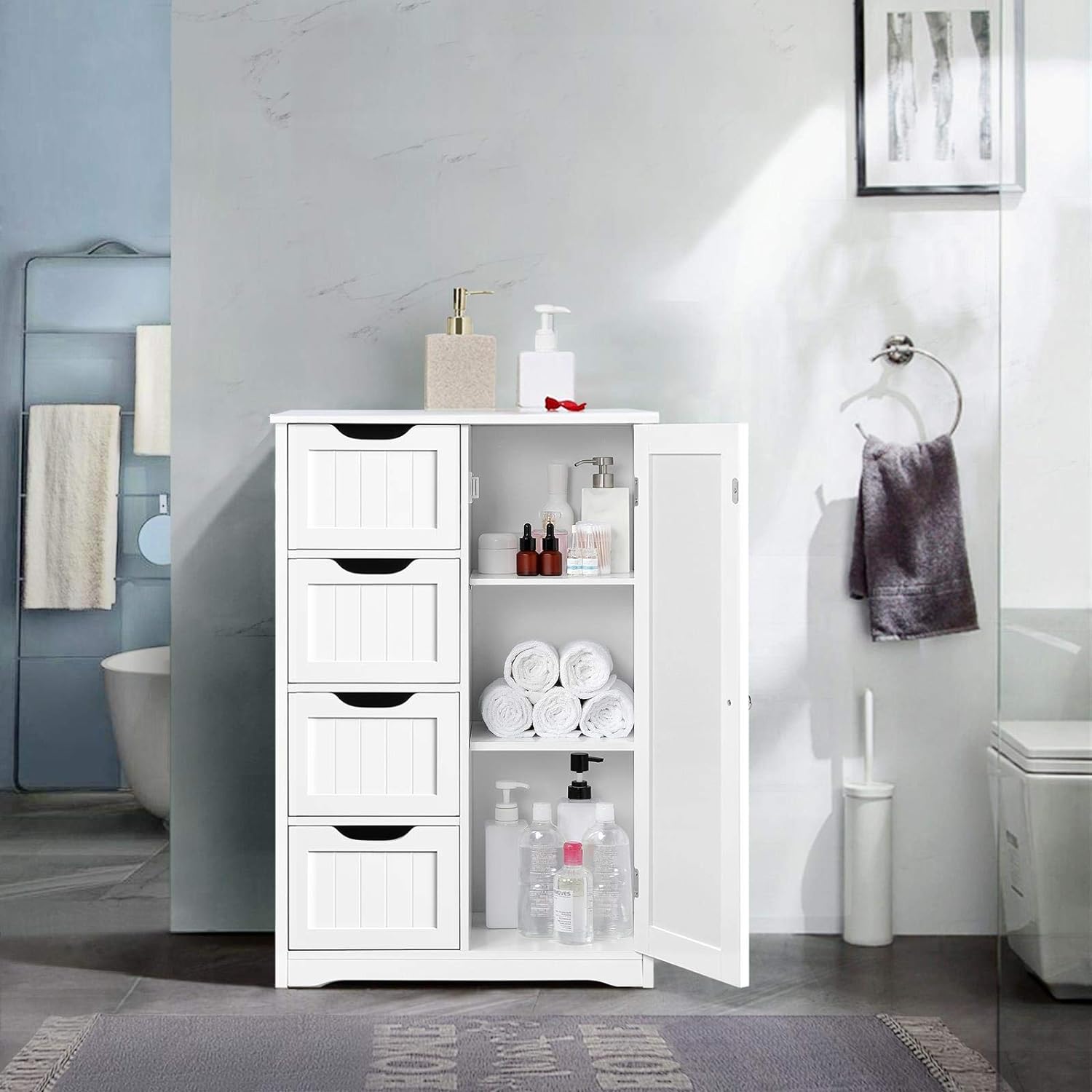 Yaheetech Wooden Floor Cabinet for small spaces