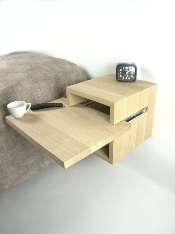 Floating Nightstand With Sliding Table