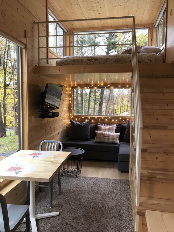 tiny house loft with windows