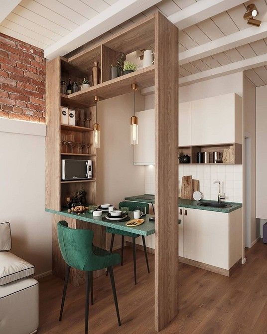 Kitchen Divider with Dining Table