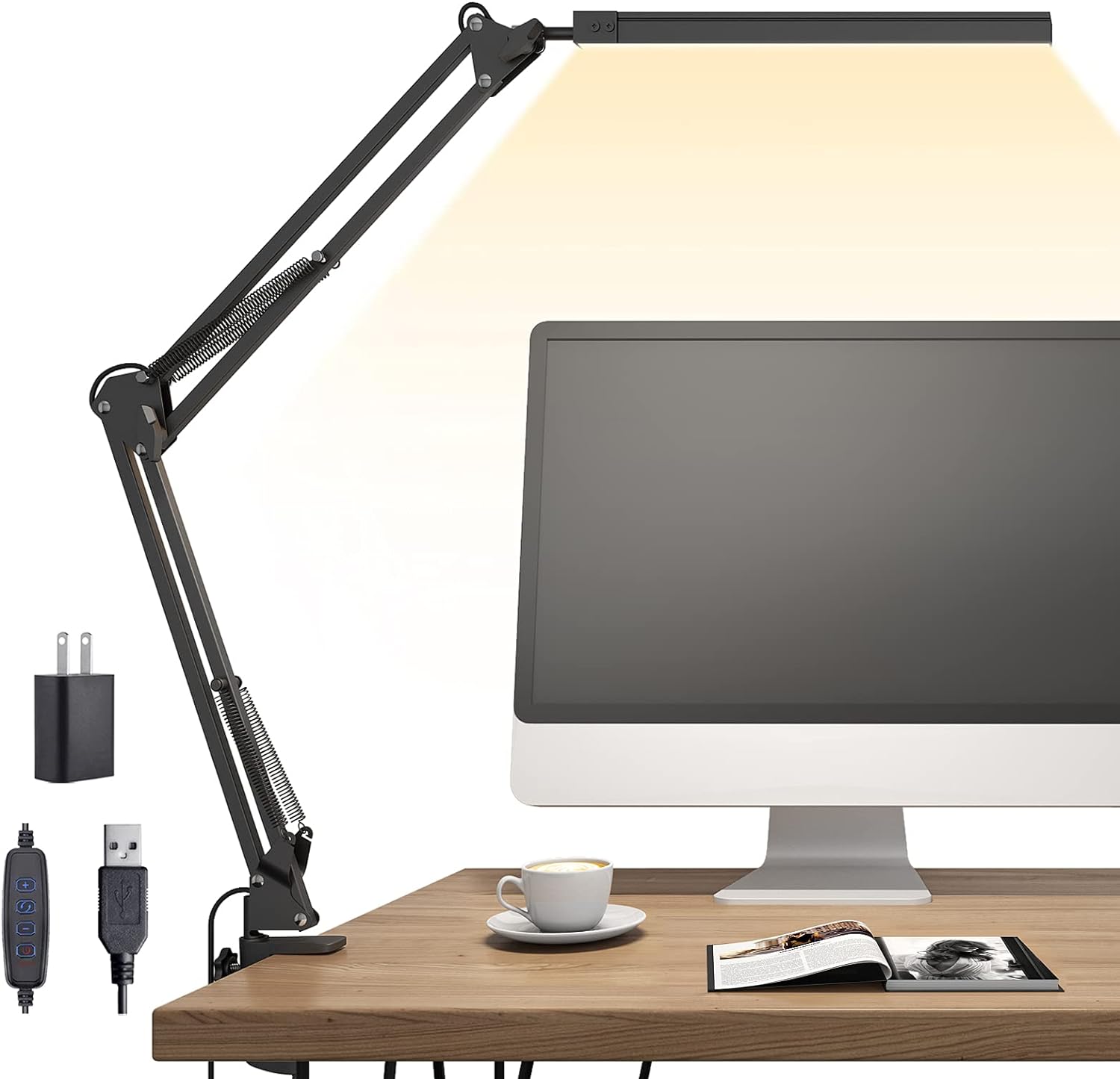 TROPICALTREE LED Swing Arm Desk Lamp
