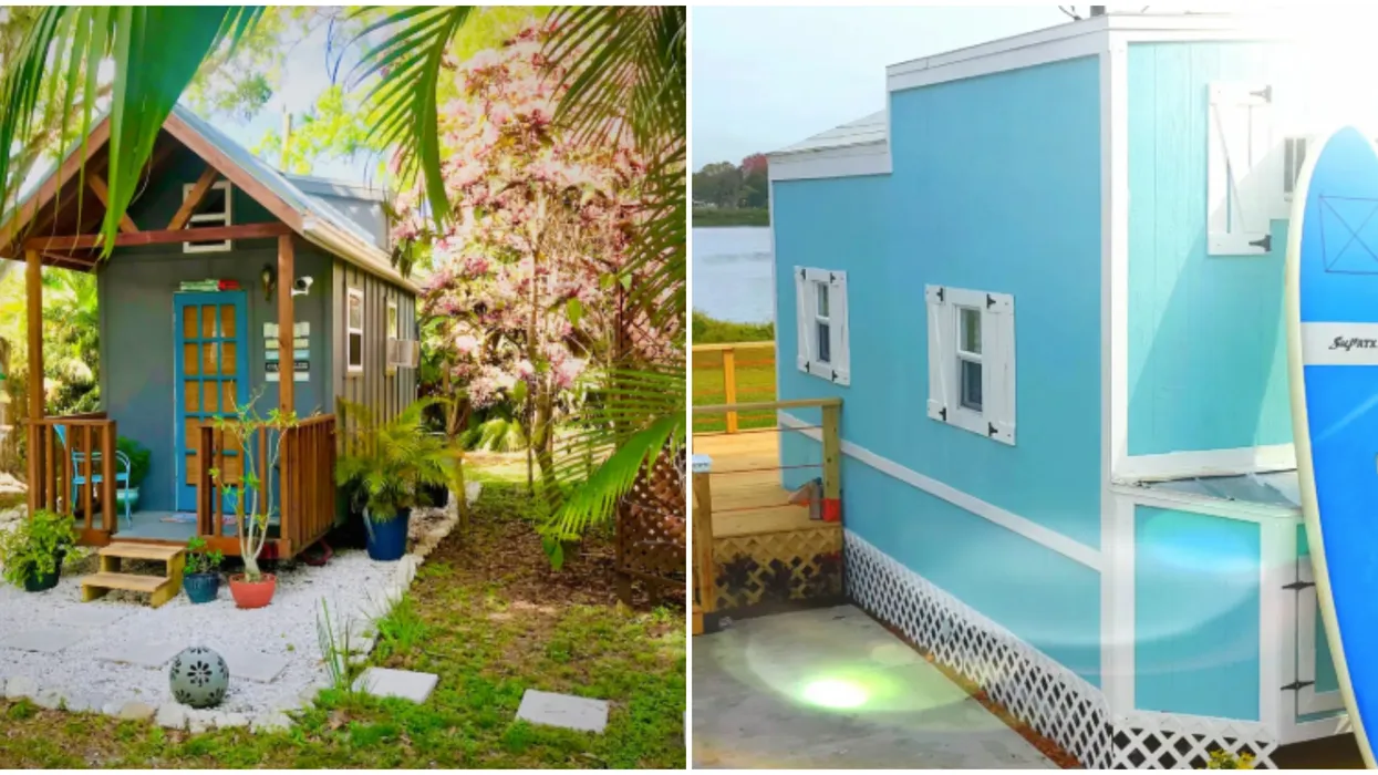 Beach style tiny house exterior