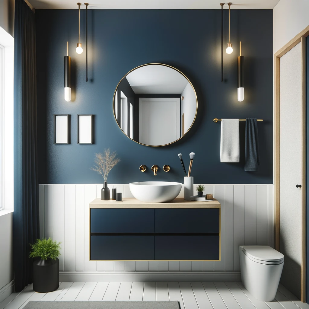 Bold Paint Color bathroom